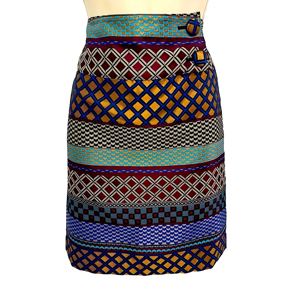 Anthropologie Maeve Audra Jacquard Geometric Multicolor Metallic Pencil Skirt 6